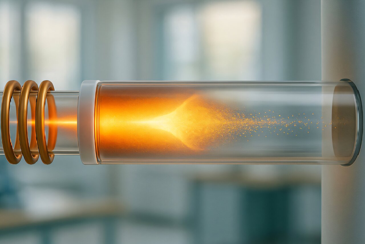 Experiment v plazmatickém průtokovém reaktoru. Kredit: LLNL.