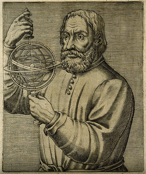 Johannes de Sacrobosco, asi nehistorická podoba z roku 1584. Kredit: Stanislava Kyselová, AV ČR via Wikimedia Commons.