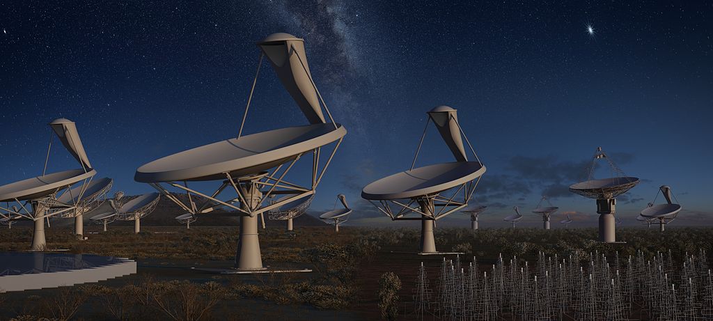 Vize radioteleskopu Square Kilometre Array. Kredit: SKA Organisation.