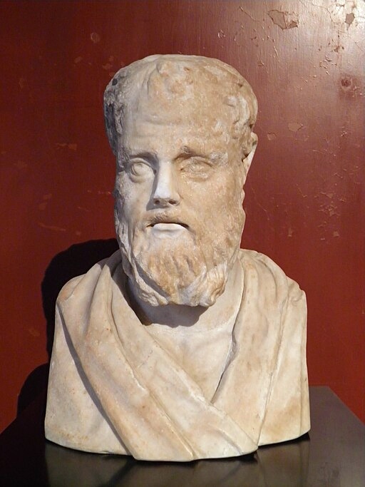 Sofista Isokratés. Římská busta podle řecké plastiky z 3. století před n. l. Neues Museum Berlin, Sk 301. Kredit: Carole Raddato, Wikimedia Commons. Licence CC 2.0.