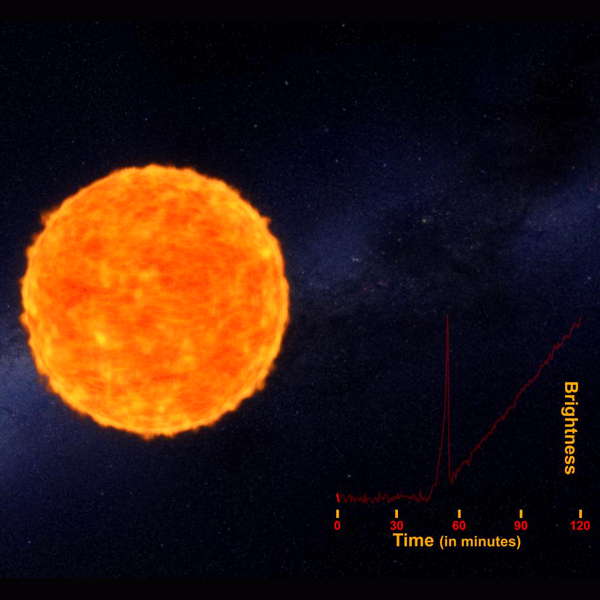 Supernova pĹ™ed explozĂ­. Kredit: ANU.