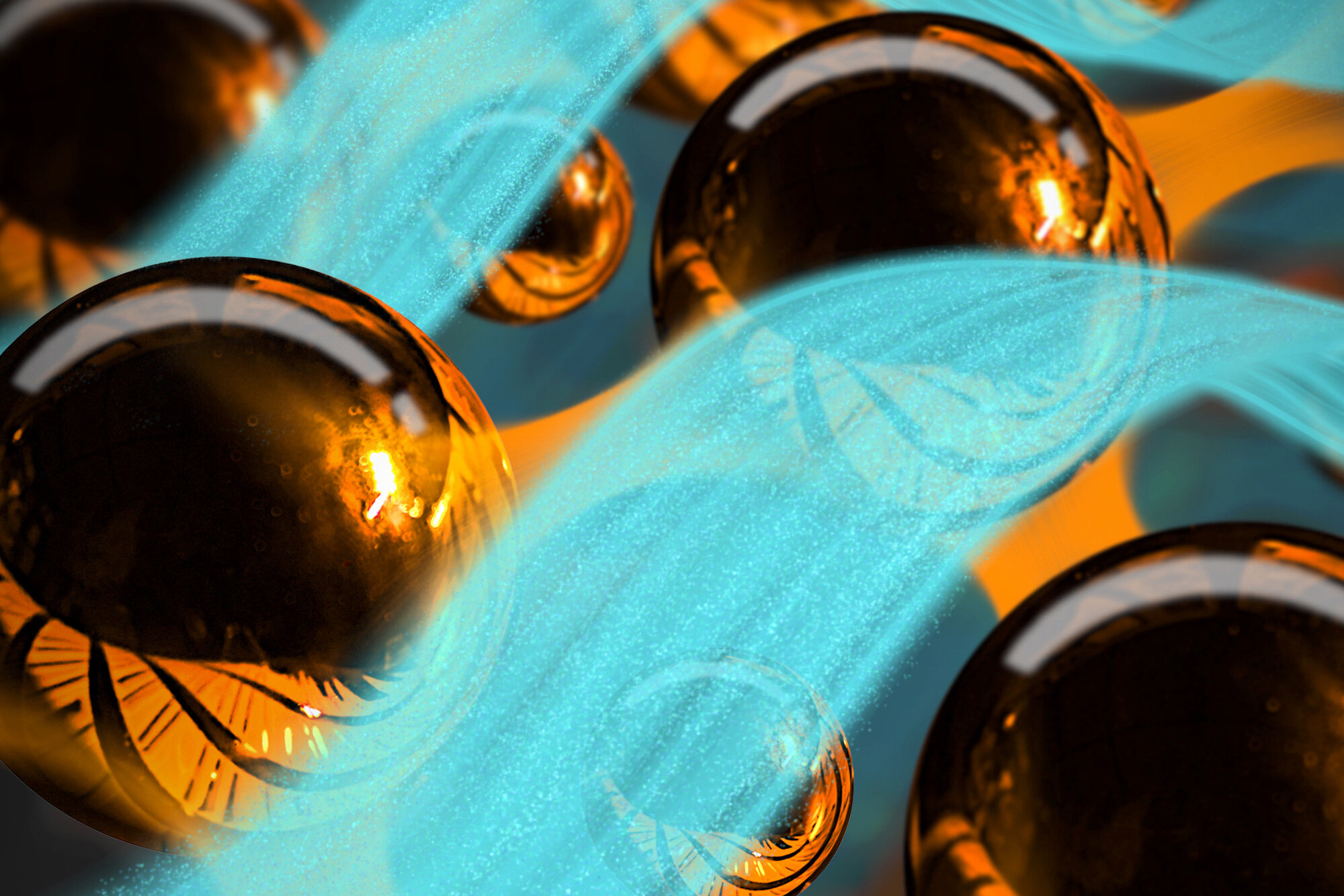 Umělecké ztvárnění supratekuté vlny šířící se vrstevnatým supravodičem. Zdroj: Sampson Wilcox a Emily Theobald