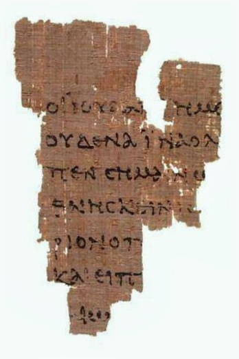 P 52 Rylands. Fragment papyru s opisem Evangelia podle Jana. Egypt, kolem roku 125. Kredit: John Rylands Library via Wikimedia Commons.