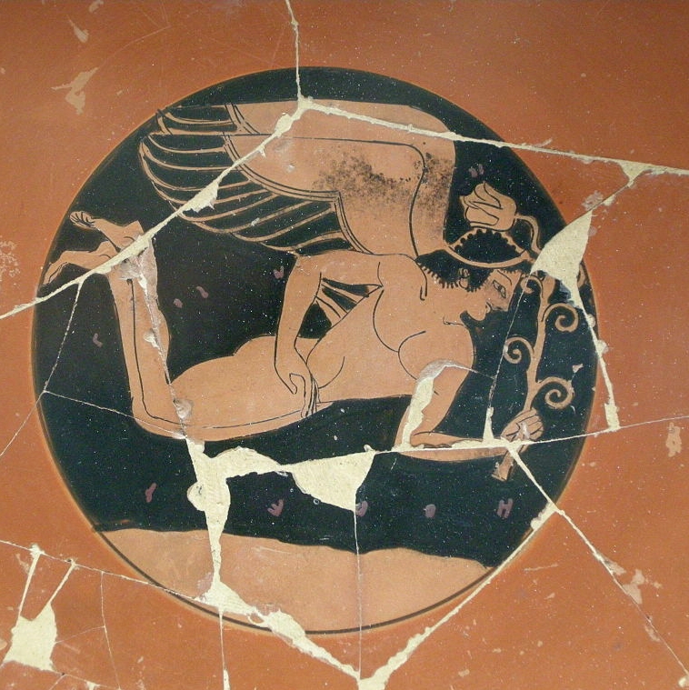 Erós, malba na kylixu, 510-500 před n. l. Archaeological Museum of Florence, Inv. 91456. Kredit: sailko, Wikimedia Commons. Licence CC 3.0.