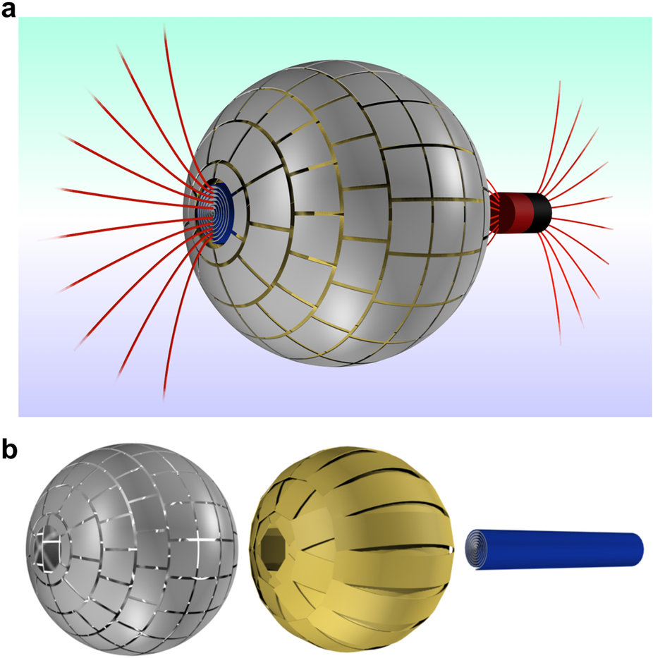 MagnetickĂˇ ÄŤervĂ­ dĂ­ra a jejĂ­ tĹ™i vrstvy. Kredit: Prat-Camps et al. (2015), Scientific Reports.