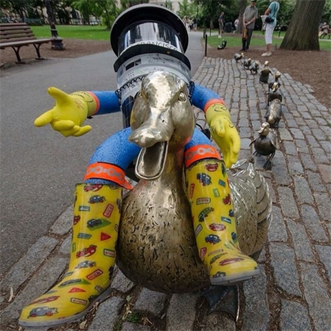 Hitchbot v Bostonu (Kredit: @hitchbot)