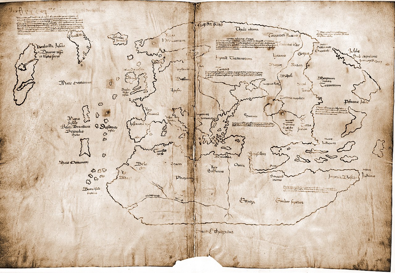 Mapa Vinland, která je údajně mapou z 15. století s předkolumbovským zobrazením severoamerického pobřeží, byla nakreslena moderními inkousty. Kredit: University Press - Yale University.