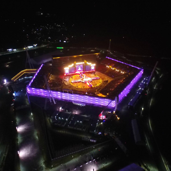 Olympijský stadion v Pchjongčchangu. Kredit: Pyeongchang Olympic Committee (POCOG).