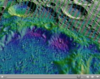 Video z přeletu sondy Lunar Reconnaissance Orbiter nad severním pólem Měsíce: